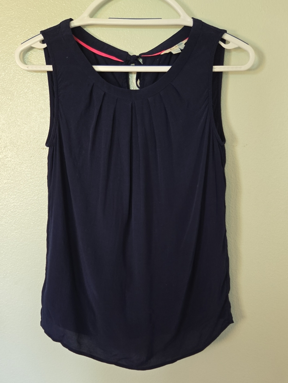 Boden | Navy Pleated Neckline Sleeveless Tank Top Size 6